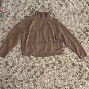 A New Day Brown Cowl Neck Sweater with Relaxed Fit